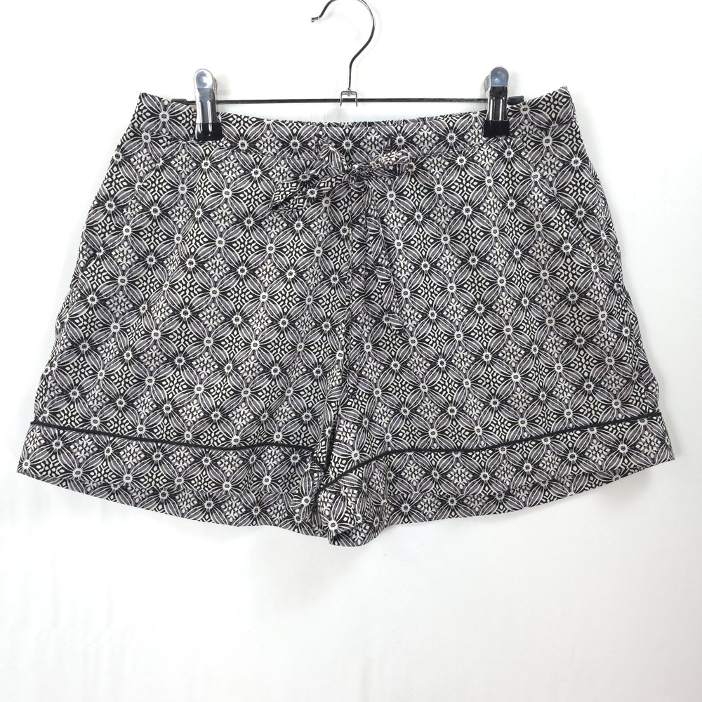 Haute Hippie Shorts Womens S Drawstring Medallion Black White Boho Chic Summer